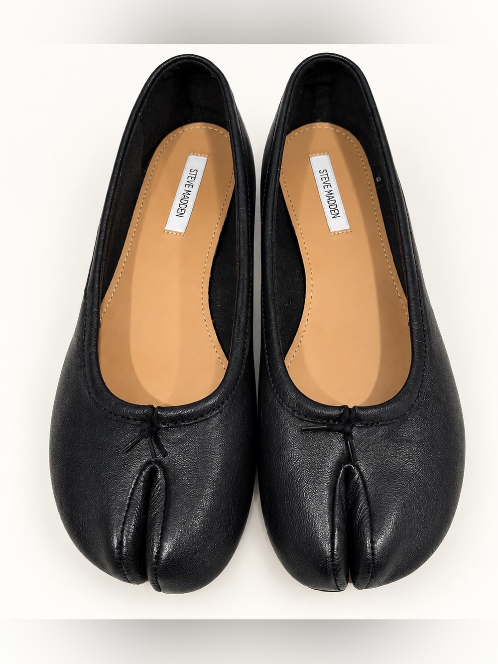 Steve Madden Calico black leather tabi split-toe ballet flats, women’s size 9.5.